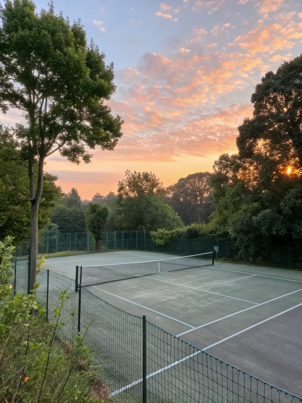 A scenic view of the well-maintained tennis courts at TENNIS CLUB D'OUROUER LES BOURDELINS, highlighting the club's dedication to providing top-notch facilities.